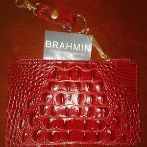 Brahmin Cranberry & Calf Hair Clutch